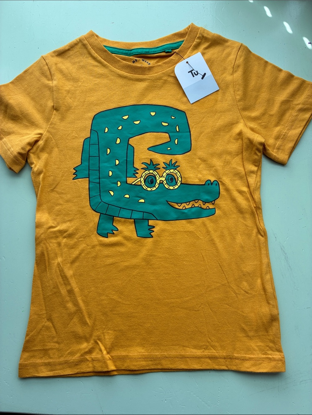 🍎5/$20  Kids Mustard Yellow Crocodile Graphic Tee